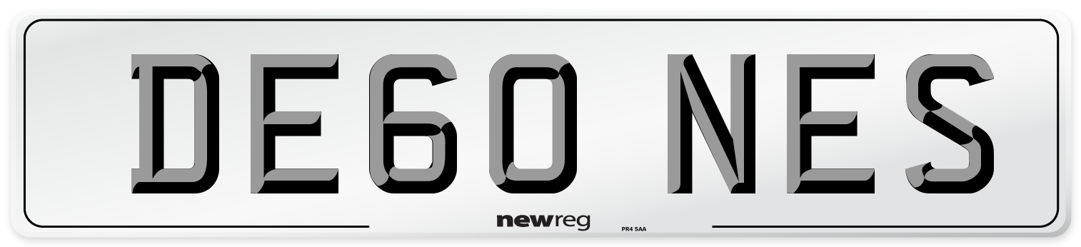 DE60 NES Number Plate from New Reg